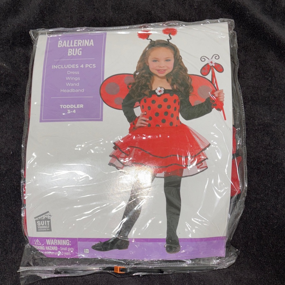 Ballerina Bug Toddler Costume - Red and Black